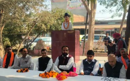 गोविन्दगढ़ में विकास कार्य का उद्घाटन:भगत सिंह सर्किल का जीर्णोद्धार, 15 लाख रुपए होंगे खर्च