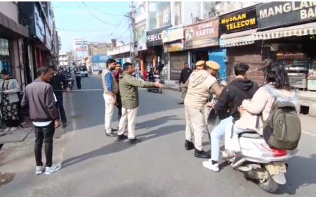 अलवर में मुख्य बाजारों में अतिक्रमण स्थलों का निरीक्षण