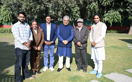 खैरथल-तिजारा , कोटपूतली व बहरोड़ के पत्रकारों की संसद यात्रा,  केंद्रीय मंत्री भूपेंद्र यादव से चाय पर हुई खास मुलाकात