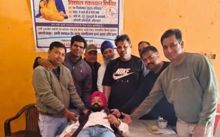 गुरु नानकदेव के प्रकाश पर्व पर लगाया रक्तदान शिविर, 98 लोगों ने किया रक्तदान