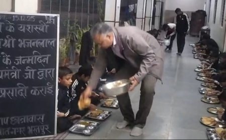 महाराणा प्रताप छात्रावास में मुख्यमंत्री भजनलाल शर्मा का मनाया जन्मदिन