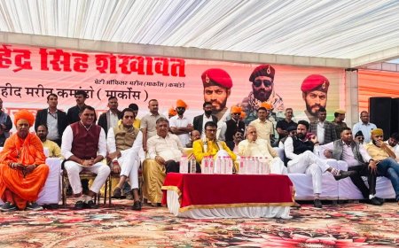 जूनसिया गांव में शहीद महेन्द्र सिंह शेखावत की मूर्ति का अनावरण