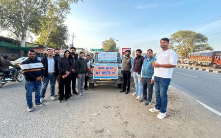 सड़क सुरक्षा को लेकर पीडब्ल्यूडी की पहल, जागरूकता रैली का आयोजन;  रेडियम टेप लगाकर व फूल भेंट कर दिया सुरक्षित ड्राइविंग का संदेश