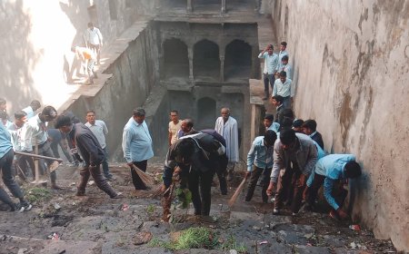 स्कूली विधार्थीयो ने बावड़ी की साफ-सफाई कर, दिया जल संरक्षण का संदेश