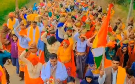 कलश यात्रा निकाली: विशाल 11 कुंडात्मक श्री शिवशक्ति रुद्र महायज्ञ का शुभारंभ