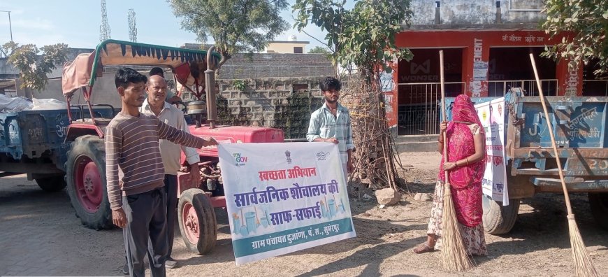 स्वच्छता, अभियान के अंतर्गत दुजाना ग्राम पंचायत मे चलाया गया  साफ-सफाई अभियान