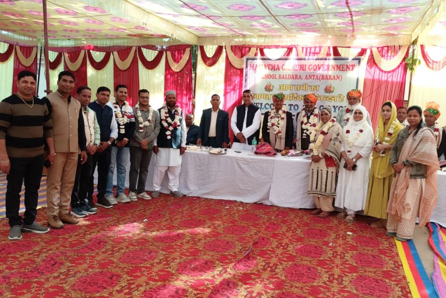 बालदड़ा में विद्यालय के छः स्टॉफ साथियों का एक साथ  सामुहिक विदाई समारोह का किया भव्य आयोजन