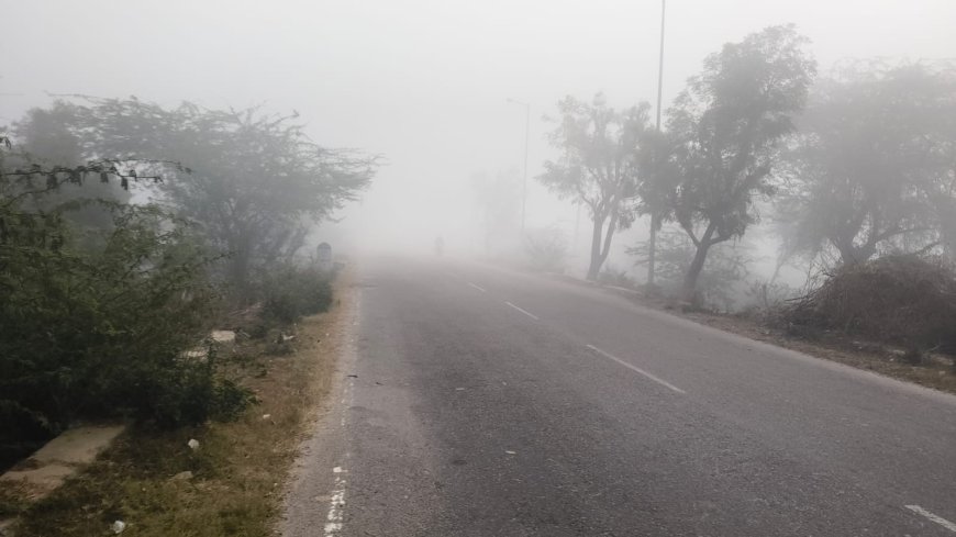 घने कोहरे ने रोकी रफ्तार,  स्टेट हाईवे पर दुर्घटनाओं का खतरा
