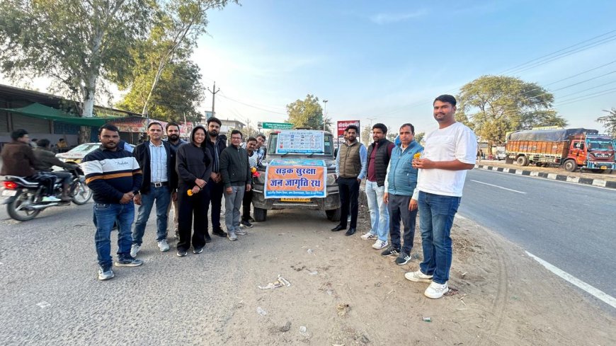 सड़क सुरक्षा को लेकर पीडब्ल्यूडी की पहल, जागरूकता रैली का आयोजन;  रेडियम टेप लगाकर व फूल भेंट कर दिया सुरक्षित ड्राइविंग का संदेश