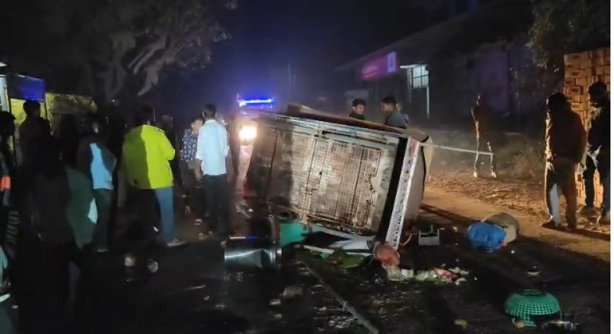 तेज रफ्तार बोलेरो ने पानी पुरी के ठेले को मारी टक्कर