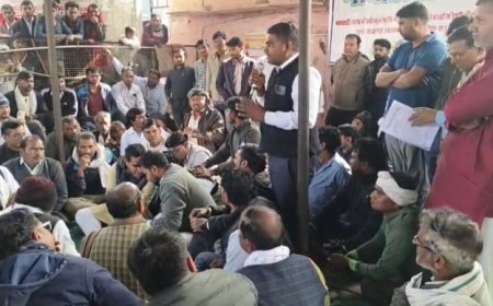 कृषि विधालय को माचाड़ी में यथावत रखने की मांग को लेकर माचाड़ी संघर्ष समिति के बैनर तले माचाड़ी सफलतापूर्वक बंद