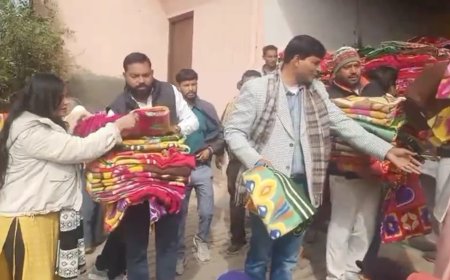 माता-पिता की याद में गरीब  लोगों को 3000 कंबल वितरण; गरीब लोगों की सेवा करने से मिलता है पुण्य बलीराम सैनी