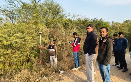 कस्बे स्थित बांध क्षेत्र के चारों ओर बनी हुई पाड़ क्षेत्र का अतिक्रमण को लेकर निरीक्षण