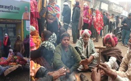 खाद के लिए समिति के बाहर चारपाई लगाकर रात गुजारी