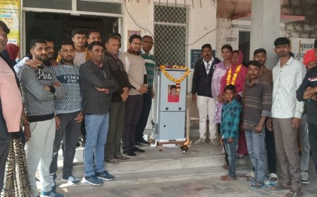 बेटी की पुण्यतिथि पर मां ने सामुदायिक स्वास्थ्य केंद्र तखतगढ़ में वाटर कूलर किया  भेंट