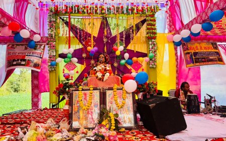 भागवत कथा में मनाया नंदोत्सव, महिलाओं ने गाए बधाई गीत, भजनों पर झूमे श्रद्धालु