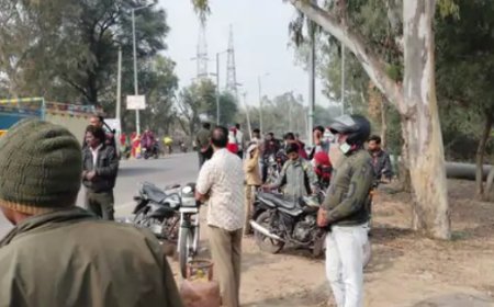 भरतपुर रोड पर बाइक-कंटेनर भिड़ंत, एक युवक की मौत:पुलिस ने कंटेनर जब्त कर ड्राइवर को हिरासत में लिया