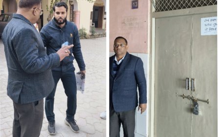 सचिवालय टीम पहुंची थानागाजी पंचायत समिति, अधिकारी-कर्मचारी नदारद: कार्यालयों पर मिले ताले