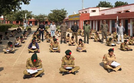 कठूमर राजकीय स्कूल में एनसीसी 'A' प्रमाण पत्र परीक्षा आयोजित, 109 कैडेटों ने लिया भाग