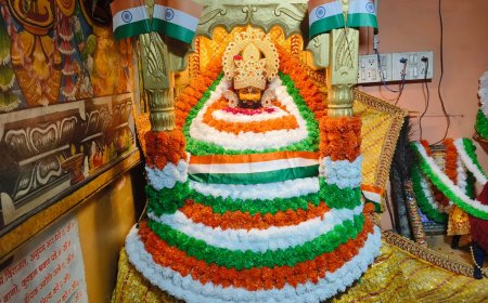 तिरंगामय झाकी के रूप में नजर आए भगवान