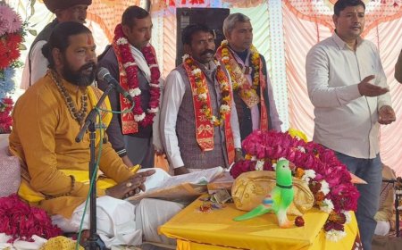 भागवत कथा के समापन पर सुदामा चरित्र और परीक्षित म़ोक्ष प्रसंग सुनाया, 1 फरवरी को पूर्णाहुति पर पद दंगल व भंडारा