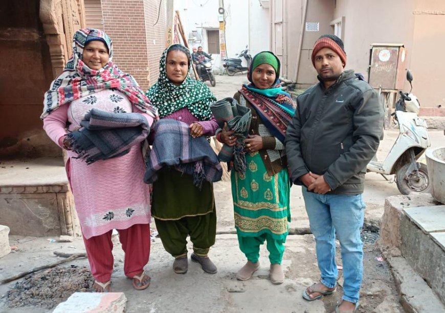 ब्राह्मण समाज ने जरूरतमंदों को वितरण किए कम्बल