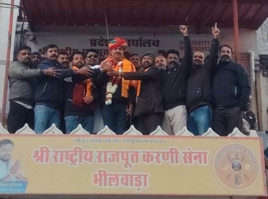 करणी सेना  कार्यालय पर किया बार एसोसिएशन अध्यक्ष का स्वागत