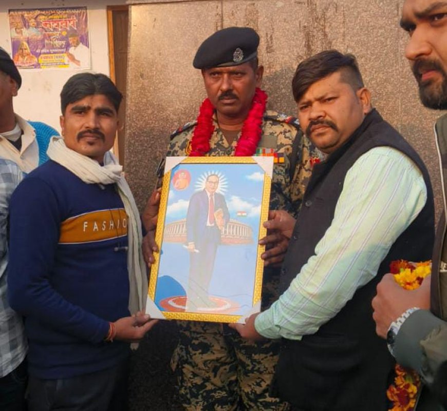 कमांडर ऑफिसर के सेवा निवृत समारोह पर कस्बे वासियों ने किया भव्य स्वागत
