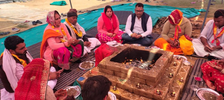 कठूमर में श्रीमद्भागवत कथा हुई संपन्न, हवन-यज्ञ के बाद अटूट चलाया भंडारा