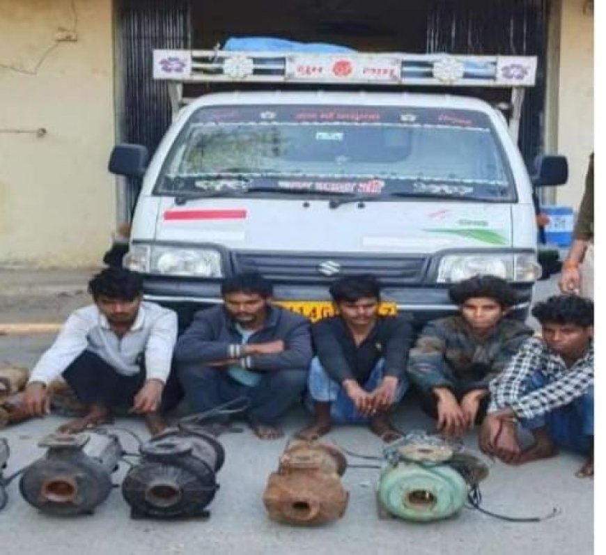 कारोई पुलिस की बड़ी कार्यवाही, खेत मे कुओ से पानी की मोटरे चोरी का किया खुलासा; 6 गिरफ़्तार