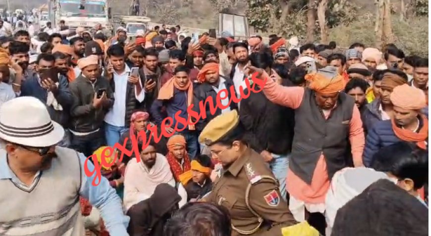 जुगाड़ पलटा सवार बुजुर्ग की मौत करीब आधा दर्जन से अधिक घायल, जयपुर रोड पर शव रखकर किया जाम; समझाइश कर खुलवाया