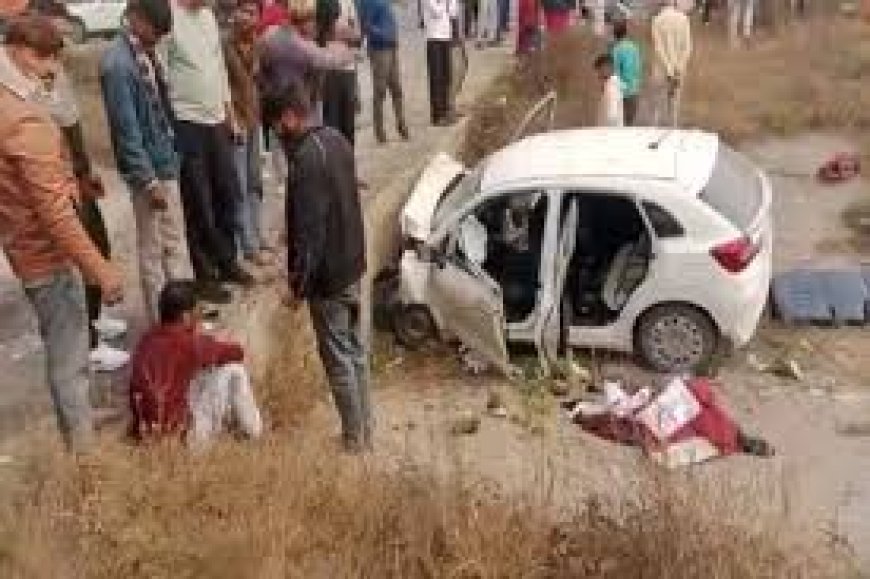 दिल्ली-मुंबई एक्सप्रेसवे पर कार दुर्घटना, एक की मौत: खाटू श्याम जी दर्शन कर लौट रहे थे फरिदाबाद के 5 लोग, चालक को झपकी आने से कार बेकाबू हुई, चार घायल
