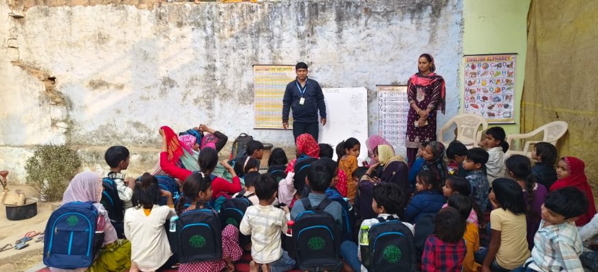 बास ठेकड़ा ग्राम पंचायत चिमरावली गोड में ड्रॉपआउट बच्चों को मिला सहारा,