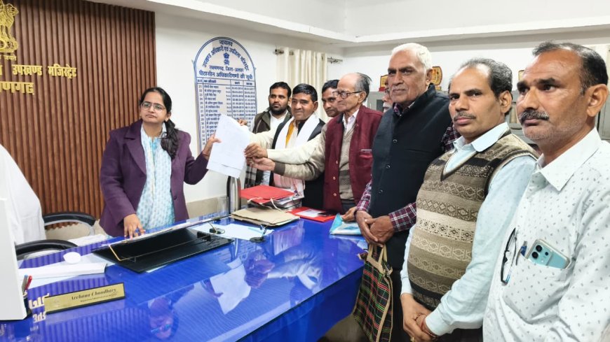 बावड़ी से भगत सिंह सर्किल मालाखेड़ा रोड पर दिए गए अतिक्रमण हटाने के नोटिस को लेकर मुख्यमंत्री के नाम ज्ञापन सोपा