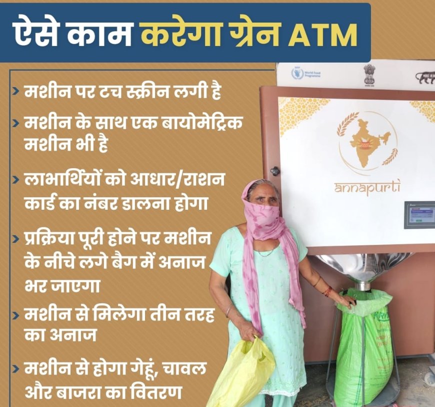 अब ग्रेन एटीएम मशीन से मिलेगा, नेशनल फ़ूड सिक्योरिटी एक्ट से जुड़े परिवारों को राशन