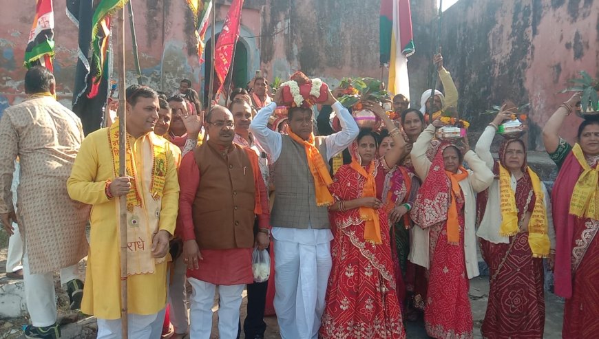 कलश यात्रा में उमड़ा, श्रद्धा का सैलाब, शिव महापुराण कथा शुरू