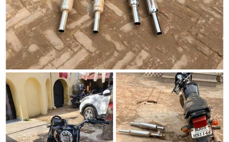 गोविंदगढ़ पुलिस ने मॉडिफाइड साइलेंसर के लिए चलाया अभियान: मॉडिफाइड साइलेंसर वाली 10 बाइकों के चालान काटे