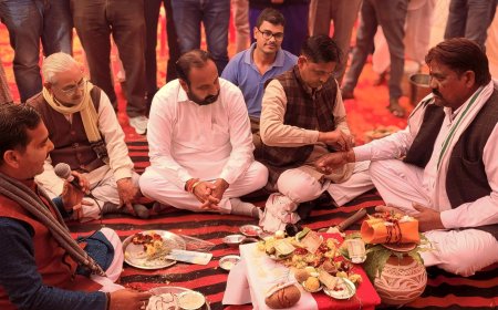 गोविंदगढ़ में वृद्ध आश्रम निर्माण का भूमि पूजन, श्रीमानव-सेवा-समिति ने गांधी पार्क के सामने भूखंड पर कराया