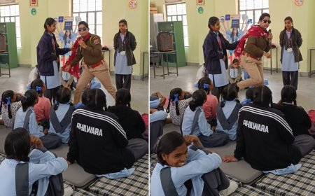 पीएम श्री राजकीय बालिका उच्च माध्यमिक विद्यालय बापू नगर में  आत्मरक्षा प्रशिक्षण का आयोजन