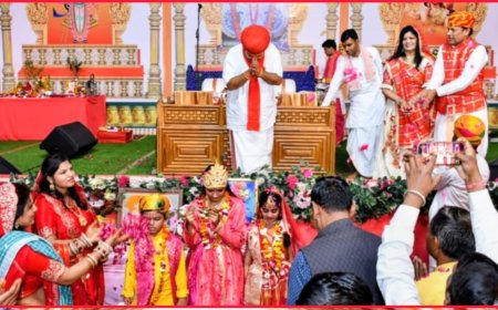 धतूरिया में श्रीमदभागवत कथा के छठे दिन हजारों श्रोताओं ने उल्लास से मनाया फागोत्सव