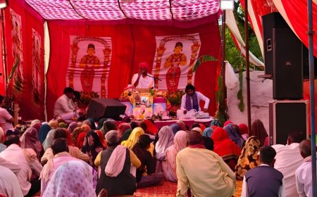 खेरिया पुरोहित में आयोजित श्रीमद् भागवत सप्ताह, शुकदेव परीक्षित संवाद ध्रुव चरित्र और भक्त प्रहलाद की कथाओं का रसपान