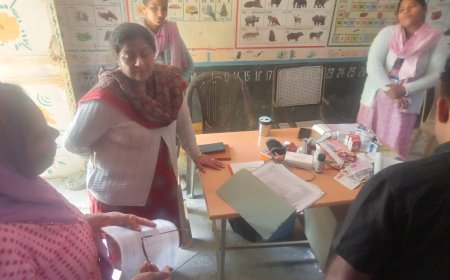 सम्भागीय आयुक्त वैर उपखण्ड के दौरे पर; प्राथमिक स्वास्थ्य केन्द्र व आंगनबाडी केन्द्रों का किया आकस्मिक निरीक्षण