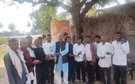 बगैर पानी संकट मे खेती - इन्दल सिंह; 18 फरवरी को होगा किसान सम्मेलन- बाँटे पीले चावल