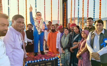 मंडावरा में बाबा साहब डॉ.भीमराव अम्बेडकर की मूर्ति का किया अनावरण