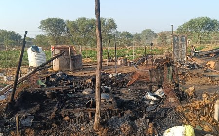 छप्पर पोस कच्चे मकानो में लगी आग हुआ भारी नुकसान आर्थिक रूप से ज्यादा