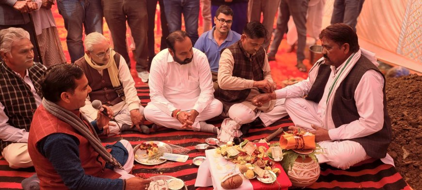 गोविंदगढ़ में वृद्ध आश्रम निर्माण का भूमि पूजन, श्रीमानव-सेवा-समिति ने गांधी पार्क के सामने भूखंड पर कराया
