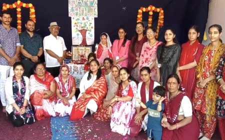 सम्राट पृथ्वीराज चौहान स्कूल में फागोत्सव की धूम, रंगोली प्रतियोगिता में छात्र-छात्राओं ने बिखेरे रंग