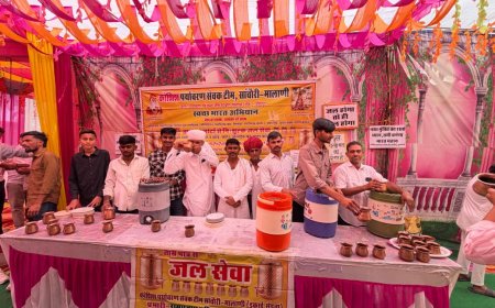 प्लास्टिक बोतलों का बहिष्कार कर तांबे के लोटों से जलसेवा,नशामुक्ति की शपथ और जूठनमुक्त भोजनशाला के संकल्प के साथ सोनङी में जागा पर्यावरण चेतना का दीप