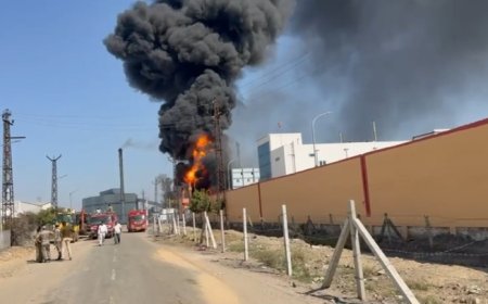 केशवाना औधोगिक क्षेत्र में कैमिकल फैक्ट्री में आग, आठ दमकलों ने बुझाई आग