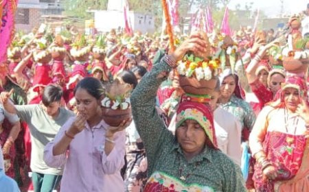 निर्झर धाम में 9 दिवसीय धार्मिक कार्यक्रम का कलश यात्रा के साथ हुआ आगाज